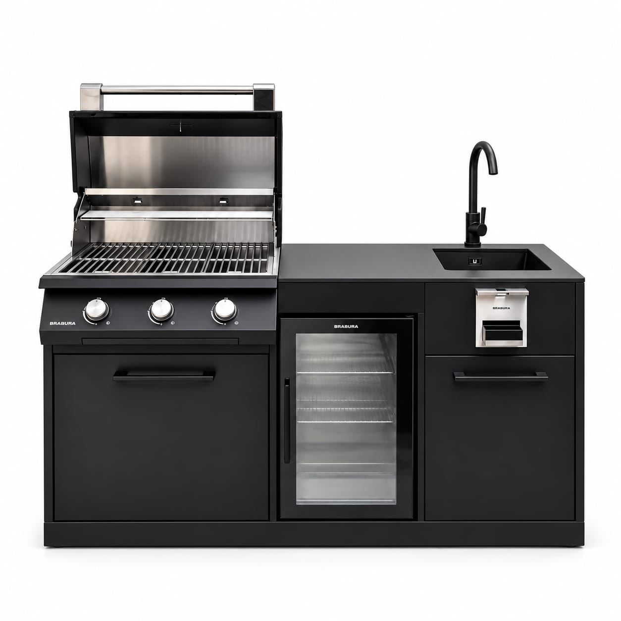 מטבח חוץ נייד 1.59 מטר עם גריל ומקרר – BRABURA COMPACT 300